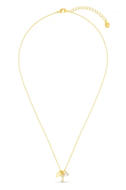 Charm Cluster Necklace Pale Gold
