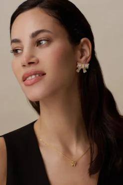 Charm Cluster Necklace Pale Gold