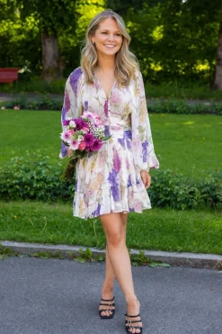 Chiffon Mini Dress Flower Garden