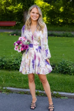 Chiffon Mini Dress Flower Garden