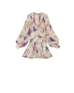 Chiffon Mini Dress Flower Garden
