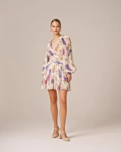 Chiffon Mini Dress Flower Garden