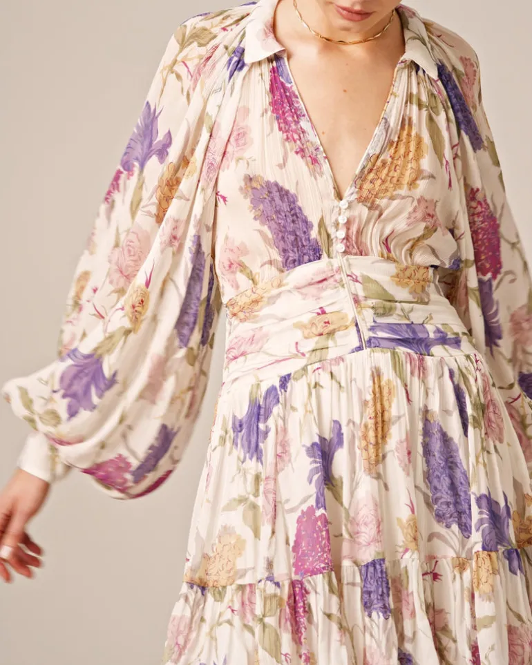 Chiffon Mini Dress Flower Garden