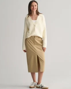 Chino Slit Skirt Dark Khaki