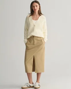 Chino Slit Skirt Dark Khaki