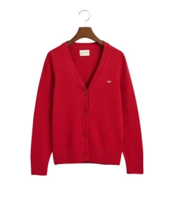Classic Cotton Cardigan Ruby Red