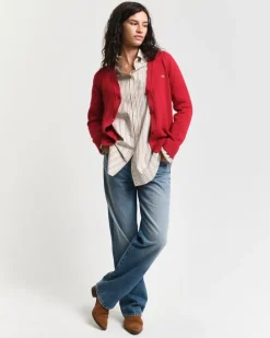 Classic Cotton Cardigan Ruby Red