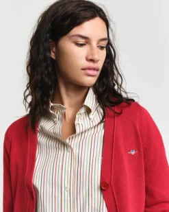 Classic Cotton Cardigan Ruby Red