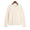 Classic Cotton Crew Neck Sweater Cream