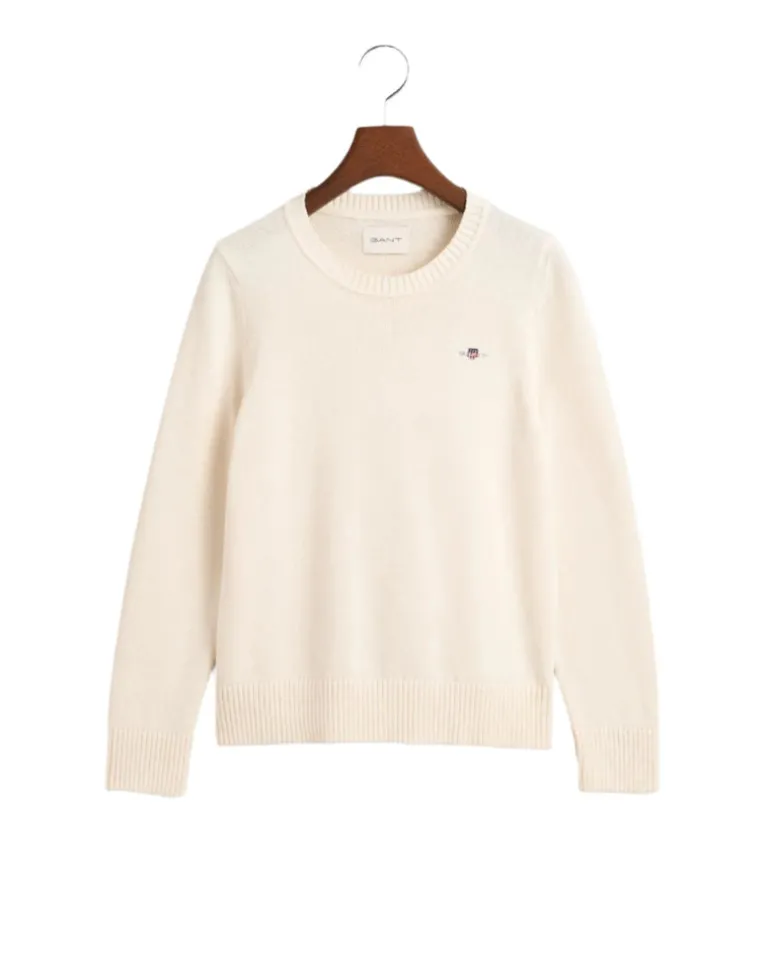 Classic Cotton Crew Neck Sweater Cream