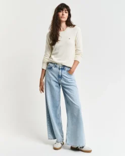 Classic Cotton Crew Neck Sweater Cream