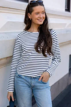 Claudio Stripe Blouse Navy