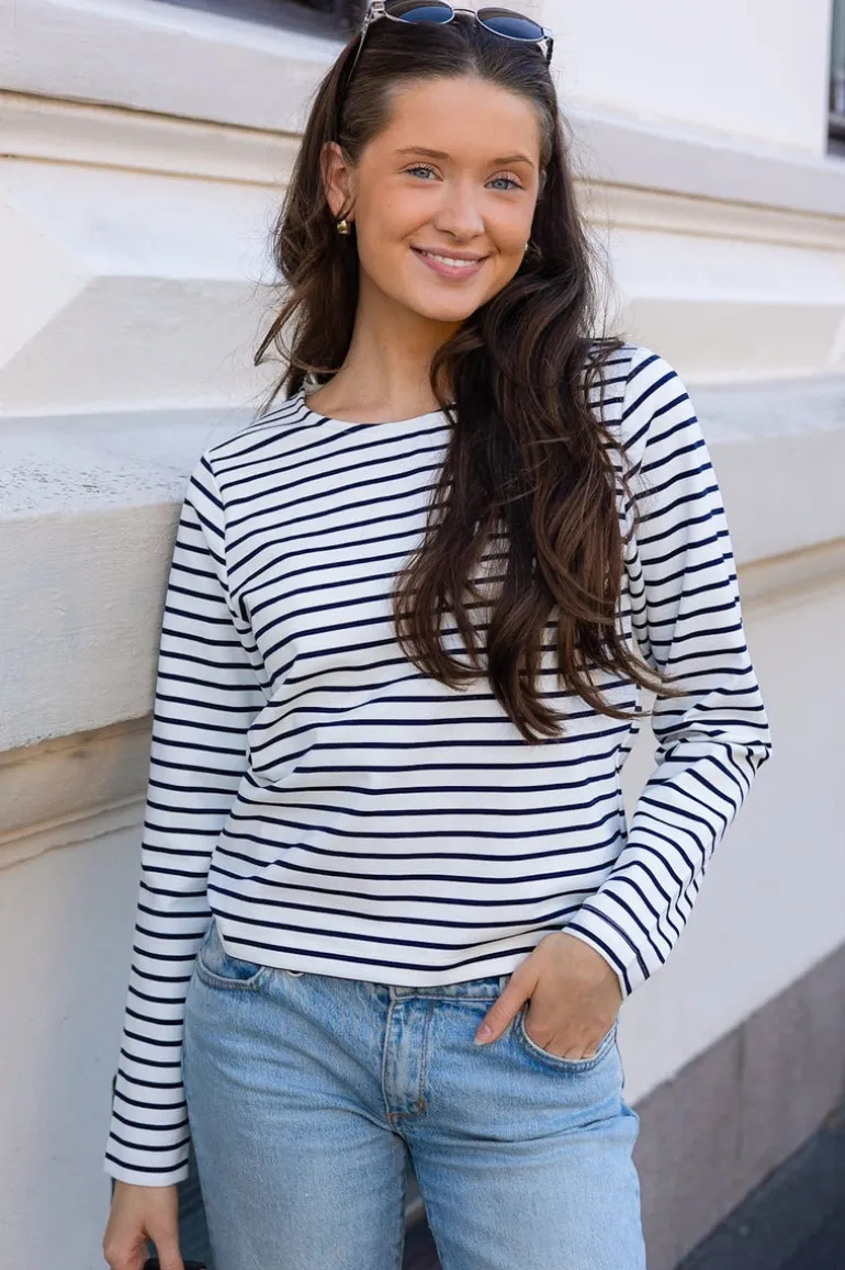 Claudio Stripe Blouse Navy