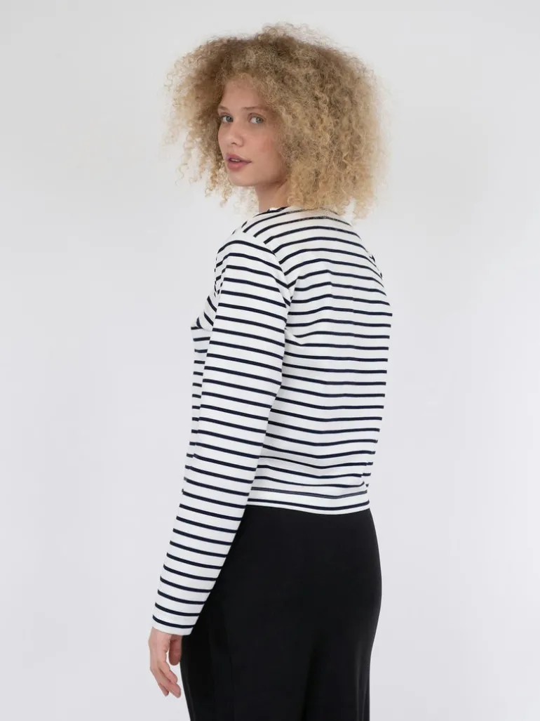 Claudio Stripe Blouse Navy