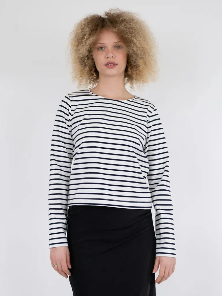 Claudio Stripe Blouse Navy