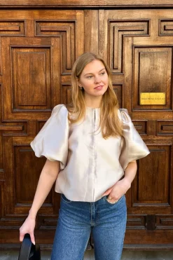Cleo Pouf Sleeve Blouse Soft Beige