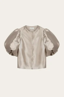 Cleo Pouf Sleeve Blouse Soft Beige