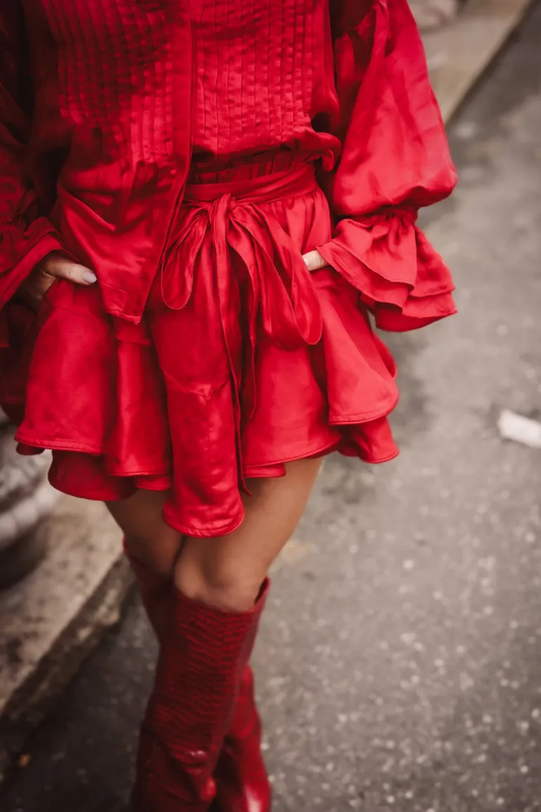 Coco Party Skirt Shorts Red