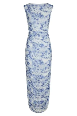 Corilina Long Mesh Dress Light Blue