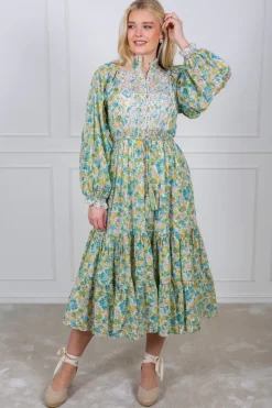 Cotton Slub Midi Dress Anemone Fields