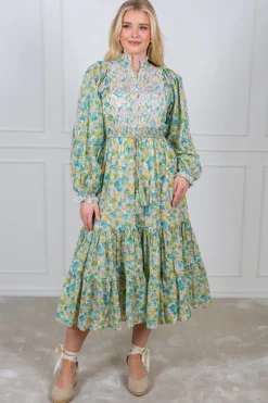 Cotton Slub Midi Dress Anemone Fields
