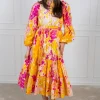 Cotton Slub Midi Dress Poppy Purple