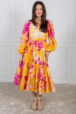 Cotton Slub Midi Dress Poppy Purple