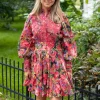 Cotton Slub Mini Dress Pink Blooming