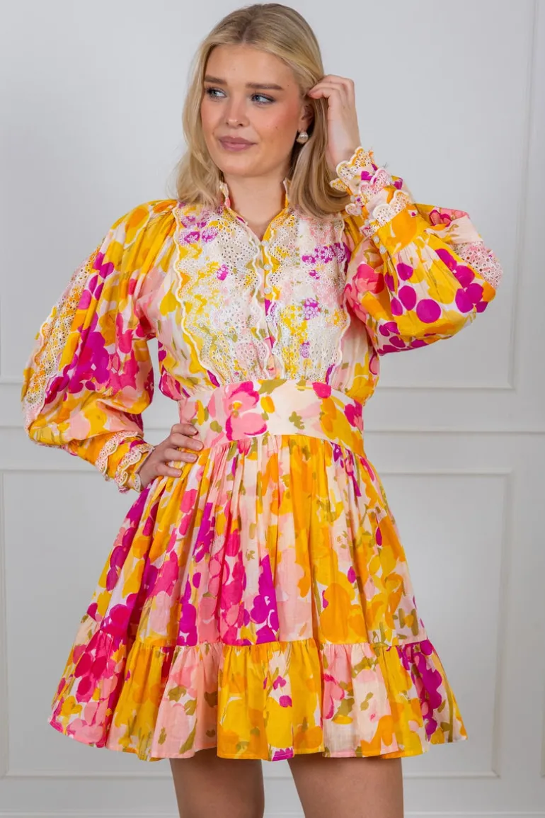Cotton Slub Mini Dress Poppy Purple
