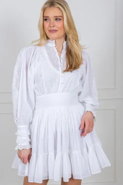 Cotton Slub Mini Dress White