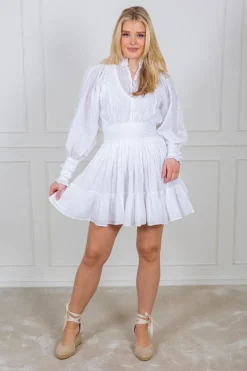 Cotton Slub Mini Dress White