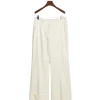 Creased Turn-Up Pants Eggshell