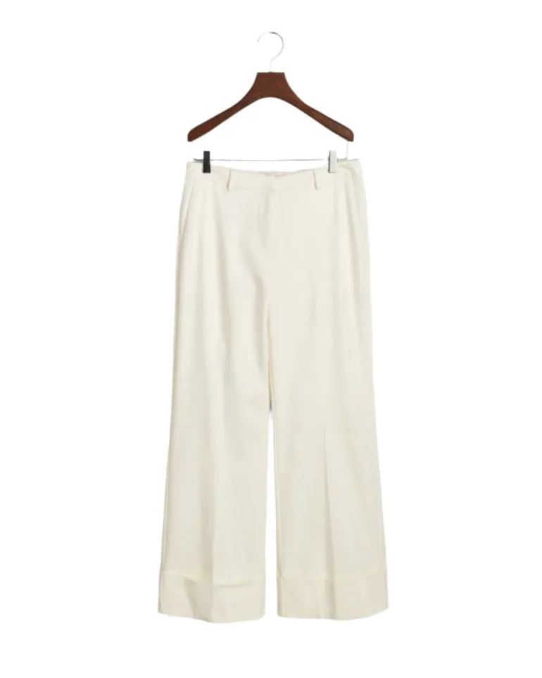 Creased Turn-Up Pants Eggshell