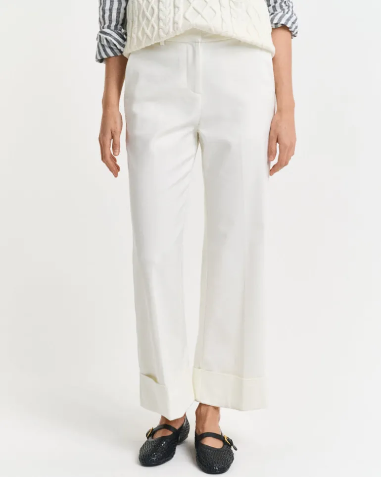 Creased Turn-Up Pants Eggshell