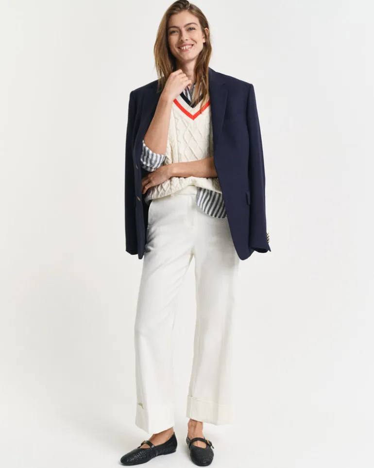 Creased Turn-Up Pants Eggshell
