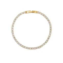 Crystal Tennis Bracelet Pale Gold