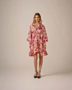 Cupro Mini Dress Rose Bed