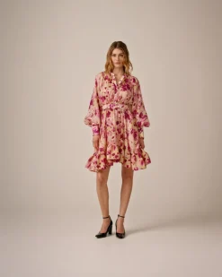 Cupro Mini Dress Rose Bed