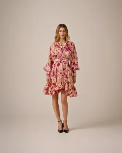 Cupro Mini Dress Rose Bed