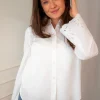 Dahlia Ls Broderi Shirt Bright White