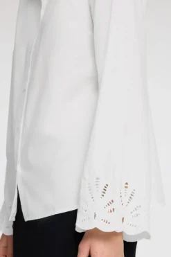 Dahlia Ls Broderi Shirt Bright White