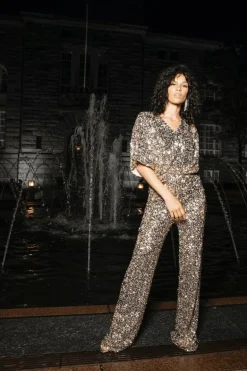 Dali Sequin Trouser Champagne