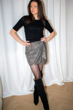 Dawa Sequin Skirt Silver