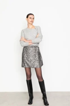 Dawa Sequin Skirt Silver