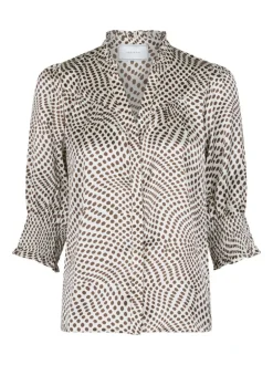 Diana Vibrant Dot Blouse Brown