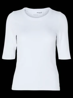 Dianna 2/4 O-Neck Top Bright White