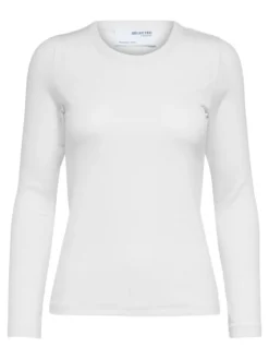 Dianna Ls O-Neck Top Bright White