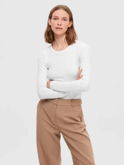 Dianna Ls O-Neck Top Bright White