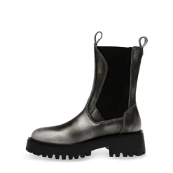 Disclose Ankle Boots Pewter Distressed Leather
