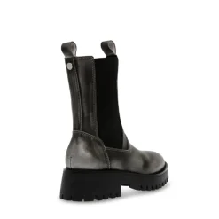 Disclose Ankle Boots Pewter Distressed Leather